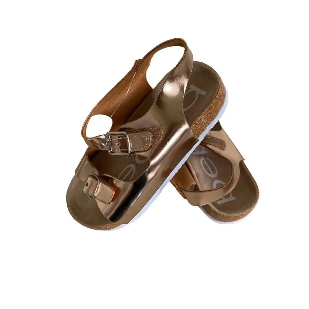 NEW Bebe Birkenstock Style Sandals Rose Gold Copper Metallic ShoesSize 9 NWOT